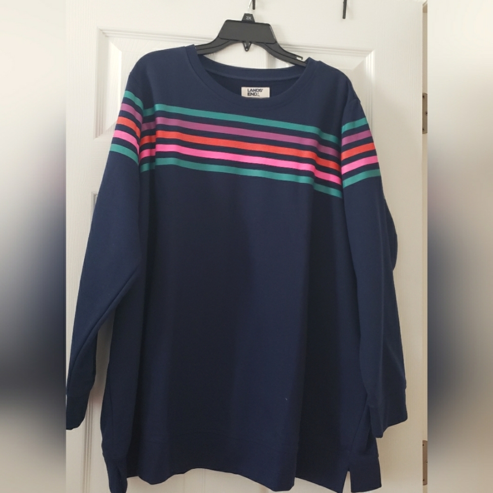 Lands End navy blue, brand new, sweat shirt 3xl 24/26